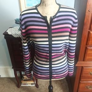 Designers Original Striped Cardigan Sweater